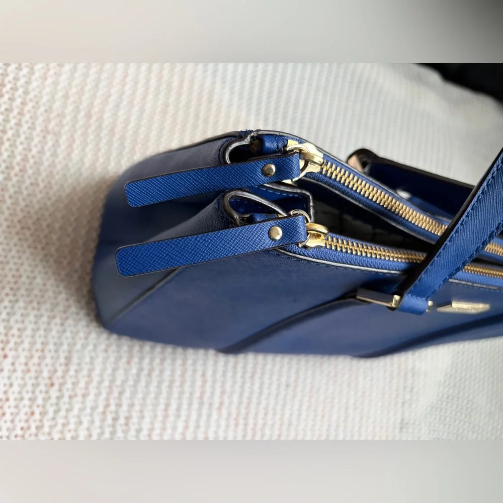 Kate Spade FLAWED Blue Saffiano Leather Newbury Lane Loden Large Bag